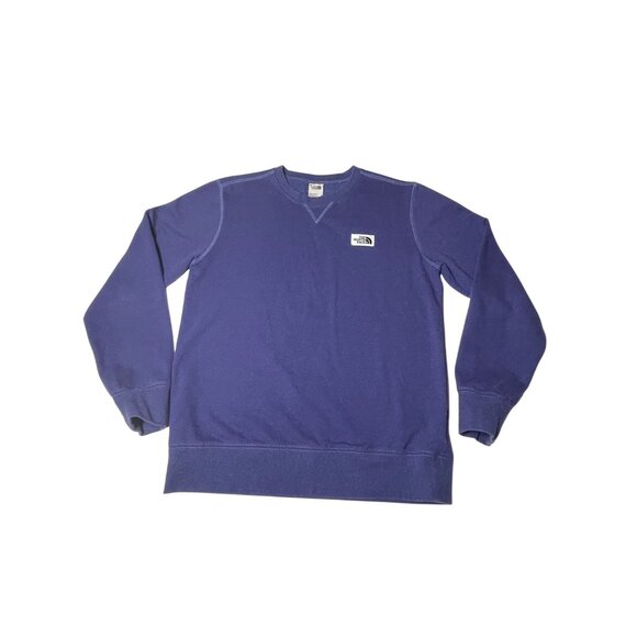 The North Face Mens Medium Sweatshirt Purple M Crewneck Cotton Blend Casual Pull - Picture 6 of 13